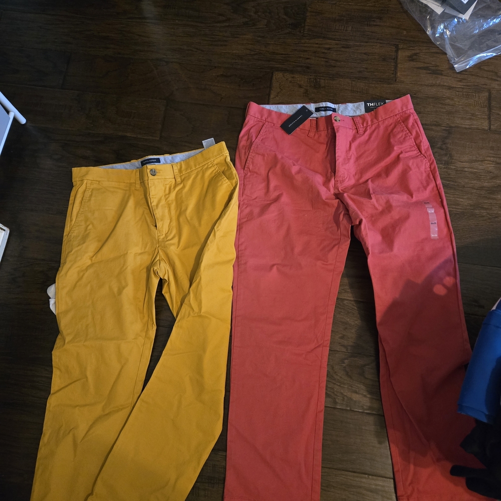 Tommy Hilfiger Yellow and Red Men Pants